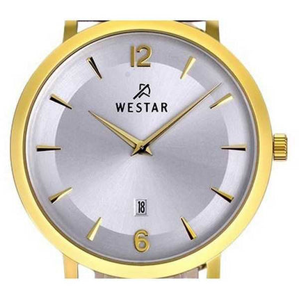 Orologio da uomo 50219GPN127 con cinturino in pelle con profilo Westar quadrante argento al quarzo