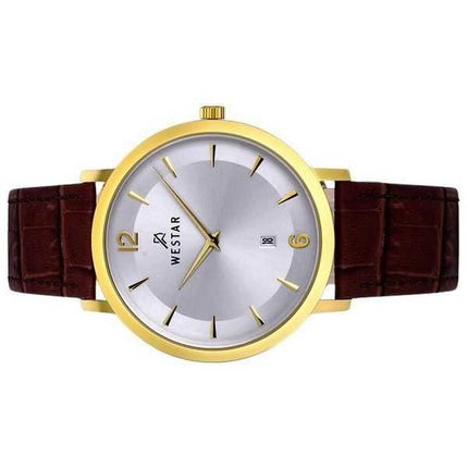 Orologio da uomo 50219GPN127 con cinturino in pelle con profilo Westar quadrante argento al quarzo