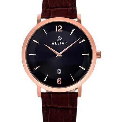 Orologio da uomo 50219PPN623 con cinturino in pelle con profilo Westar quadrante nero al quarzo