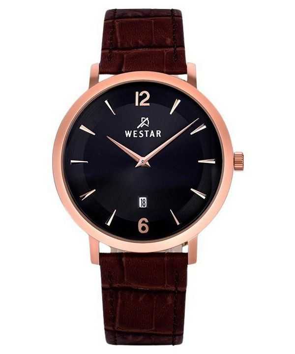 Orologio da uomo 50219PPN623 con cinturino in pelle con profilo Westar quadrante nero al quarzo
