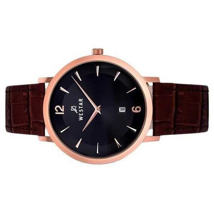 Orologio da uomo 50219PPN623 con cinturino in pelle con profilo Westar quadrante nero al quarzo
