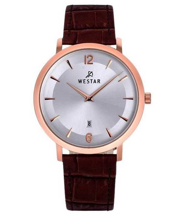 Orologio da uomo 50219PPN627 con cinturino in pelle profilo Westar quadrante argento al quarzo