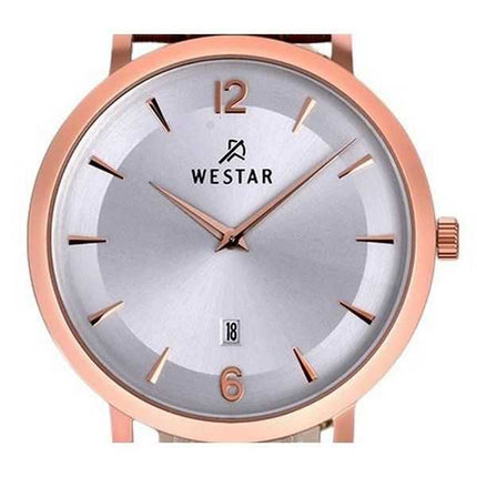 Orologio da uomo 50219PPN627 con cinturino in pelle profilo Westar quadrante argento al quarzo