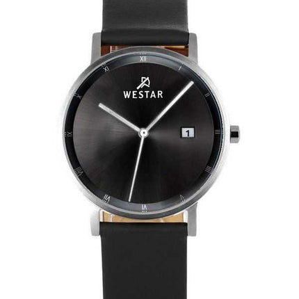 Orologio da uomo 50221STN103 con cinturino in pelle con profilo Westar quadrante nero al quarzo