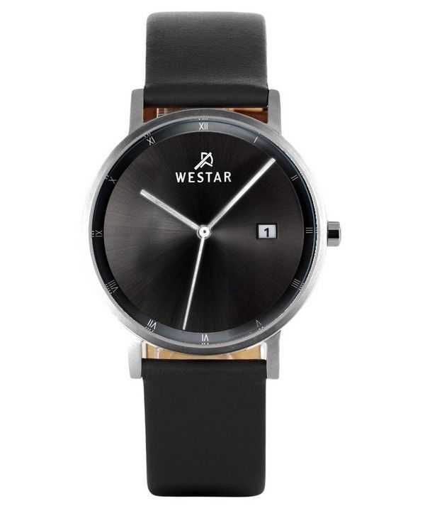 Orologio da uomo 50221STN103 con cinturino in pelle con profilo Westar quadrante nero al quarzo