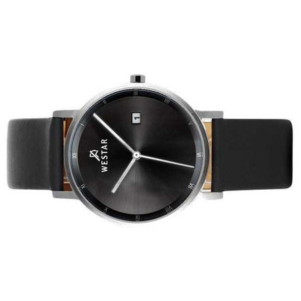 Orologio da uomo 50221STN103 con cinturino in pelle con profilo Westar quadrante nero al quarzo