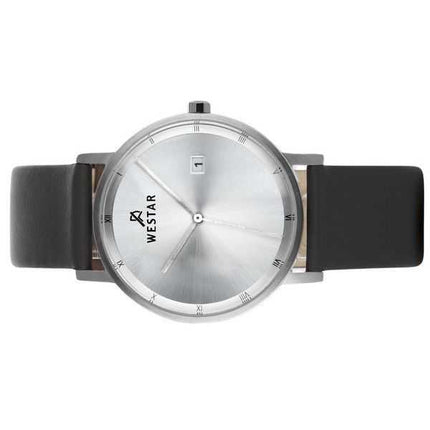 Orologio da uomo 50221STN107 con cinturino in pelle con profilo Westar quadrante argento al quarzo