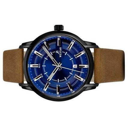 Orologio da uomo 50228BBN184 con cinturino in pelle con profilo Westar quadrante blu al quarzo