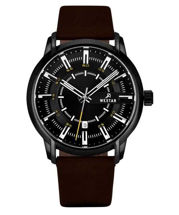 Orologio da uomo 50228BBN523 con cinturino in pelle con profilo Westar quadrante nero al quarzo