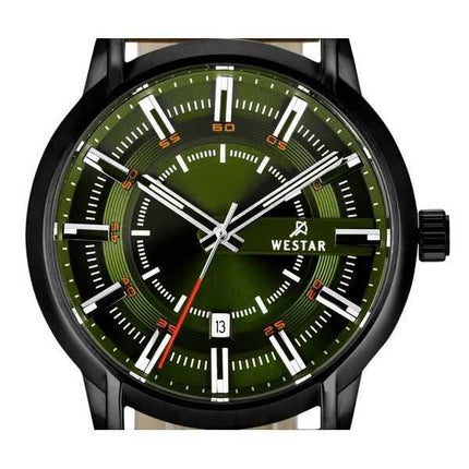 Orologio da uomo 50228BBN885 con cinturino in pelle con profilo Westar quadrante verde al quarzo