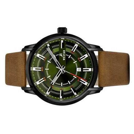 Orologio da uomo 50228BBN885 con cinturino in pelle con profilo Westar quadrante verde al quarzo