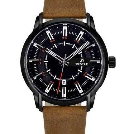 Orologio da uomo 50228STN883 con cinturino in pelle con profilo Westar quadrante nero al quarzo