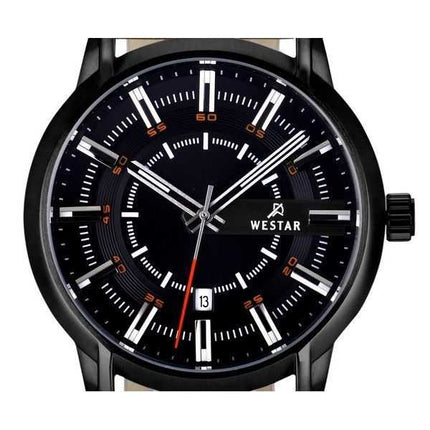 Orologio da uomo 50228STN883 con cinturino in pelle con profilo Westar quadrante nero al quarzo