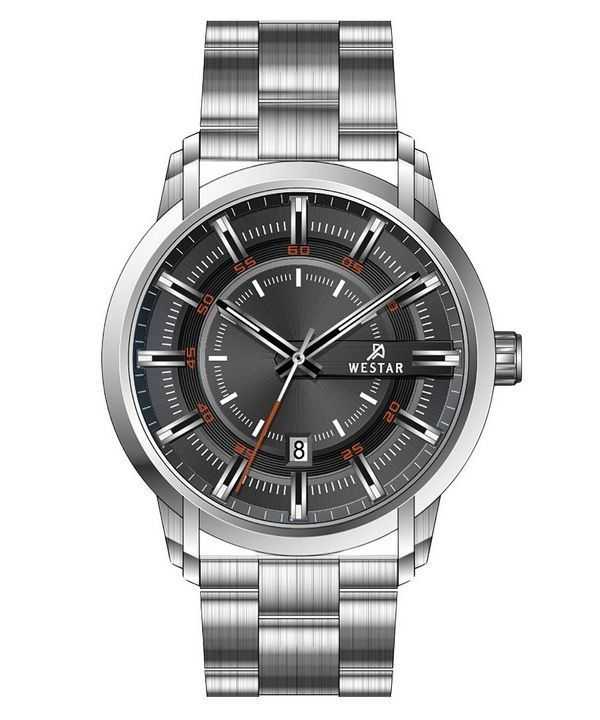 Orologio da uomo con profilo Westar in acciaio inossidabile quadrante nero al quarzo 50229STN803