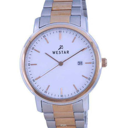 Orologio da uomo Westar con quadrante bianco bicolore in acciaio inossidabile al quarzo 50243 SPN 601