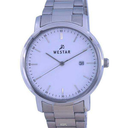 Orologio da uomo Westar con quadrante bianco in acciaio inossidabile al quarzo 50243 STN 101