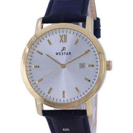 Orologio da uomo Westar quadrante argento cinturino in pelle al quarzo 50244 GPN 102