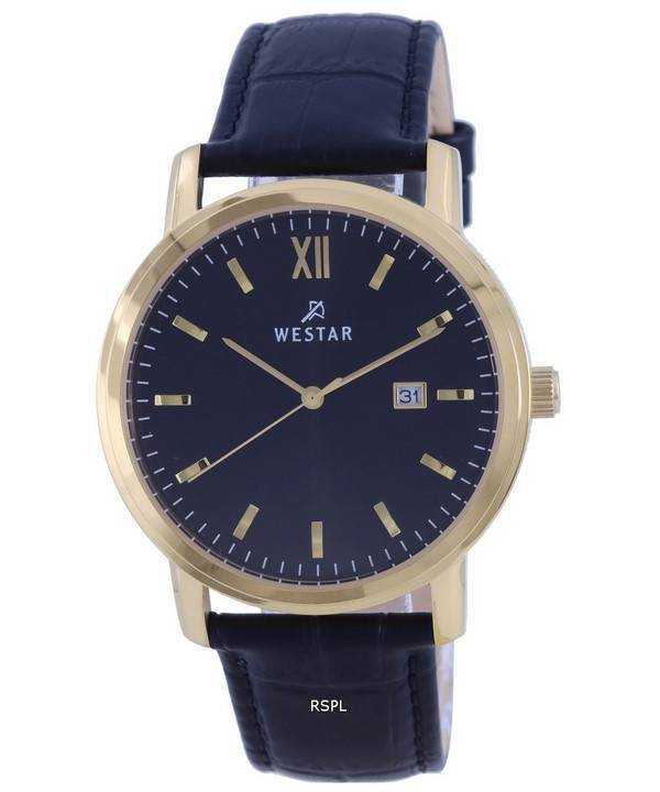 Orologio da uomo Westar quadrante nero tono oro in acciaio inossidabile al quarzo 50244 GPN 103