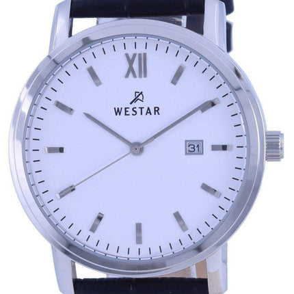 Orologio da uomo Westar quadrante bianco cinturino in pelle al quarzo 50244 STN 101