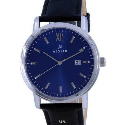 Orologio da uomo Westar quadrante blu cinturino in pelle al quarzo 50244 STN 104