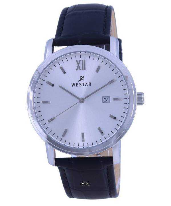 Orologio da uomo Westar quadrante bianco cinturino in pelle al quarzo 50244 STN 107