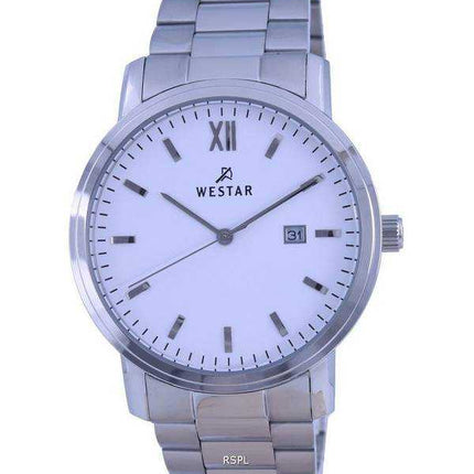 Orologio da uomo Westar con quadrante bianco in acciaio inossidabile al quarzo 50245 STN 101