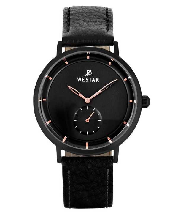 Orologio da uomo 50246BBN603 con cinturino in pelle con profilo Westar quadrante nero al quarzo
