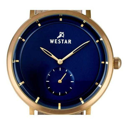 Orologio da uomo 50246BZZ184 con cinturino in pelle con profilo Westar quadrante blu al quarzo