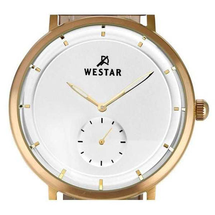Orologio da uomo 50246BZZ187 con cinturino in pelle con profilo Westar quadrante argento al quarzo