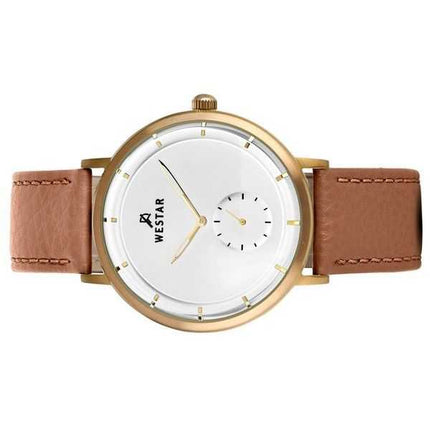 Orologio da uomo 50246BZZ187 con cinturino in pelle con profilo Westar quadrante argento al quarzo