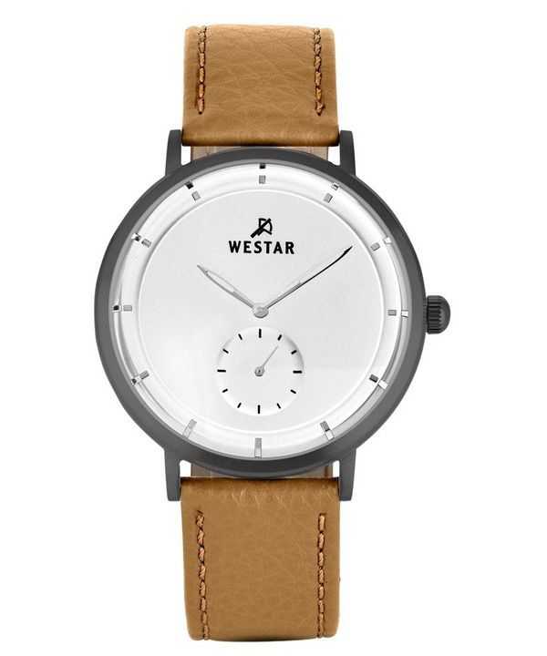Orologio da uomo 50246GGN187 con cinturino in pelle con profilo Westar quadrante argento al quarzo