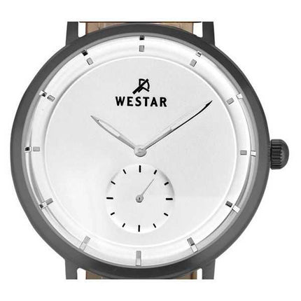 Orologio da uomo 50246GGN187 con cinturino in pelle con profilo Westar quadrante argento al quarzo