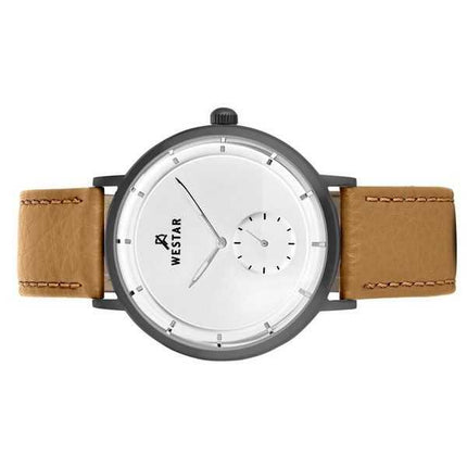 Orologio da uomo 50246GGN187 con cinturino in pelle con profilo Westar quadrante argento al quarzo