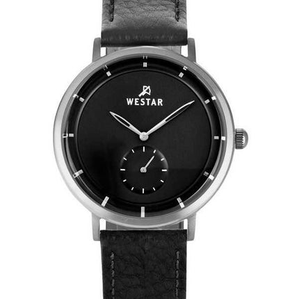 Orologio da uomo 50246STN103 con cinturino in pelle con profilo Westar quadrante nero al quarzo
