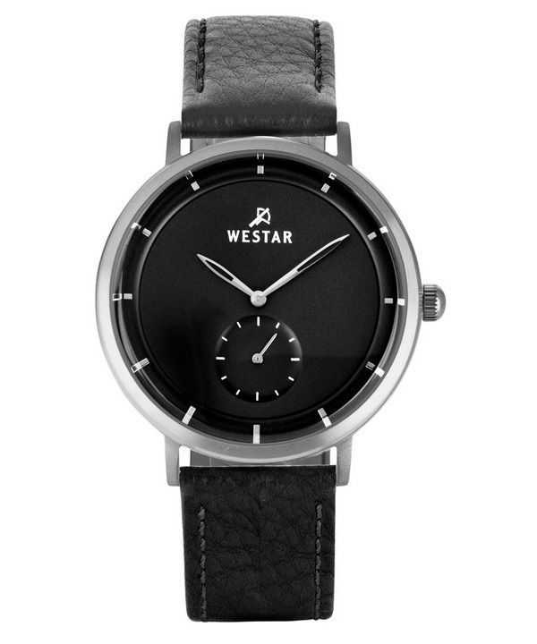 Orologio da uomo 50246STN103 con cinturino in pelle con profilo Westar quadrante nero al quarzo