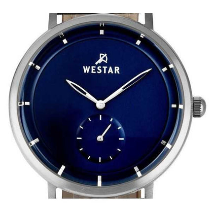 Orologio da uomo 50246STN104 con cinturino in pelle con profilo Westar quadrante blu al quarzo