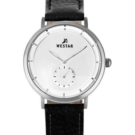 Orologio da uomo 50246STN107 con cinturino in pelle con profilo Westar quadrante argento al quarzo