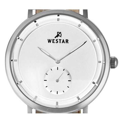 Orologio da uomo 50246STN107 con cinturino in pelle con profilo Westar quadrante argento al quarzo