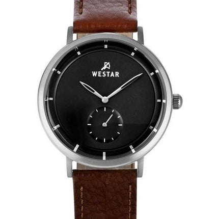 Orologio da uomo 50246STN123 con cinturino in pelle con profilo Westar quadrante nero al quarzo