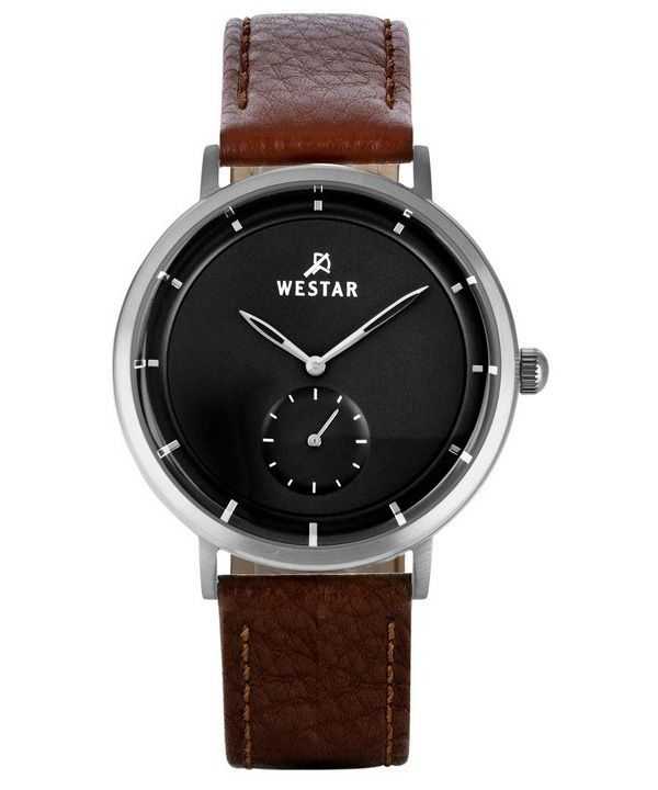 Orologio da uomo 50246STN123 con cinturino in pelle con profilo Westar quadrante nero al quarzo