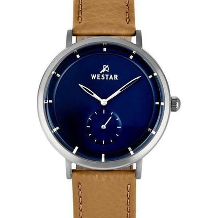 Orologio da uomo 50246STN184 con cinturino in pelle con profilo Westar quadrante blu al quarzo