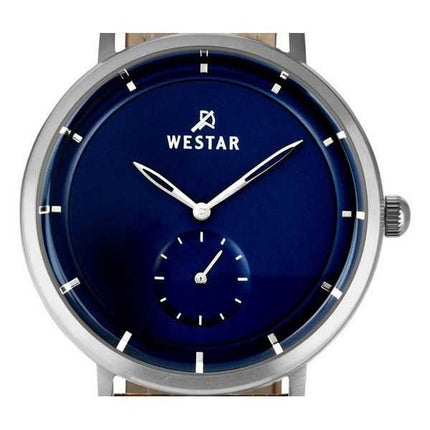 Orologio da uomo 50246STN184 con cinturino in pelle con profilo Westar quadrante blu al quarzo