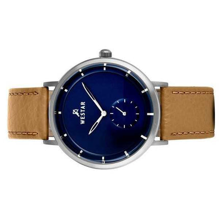 Orologio da uomo 50246STN184 con cinturino in pelle con profilo Westar quadrante blu al quarzo