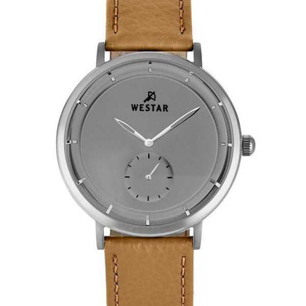 Orologio da uomo 50246STN186 con cinturino in pelle profilo Westar quadrante grigio al quarzo