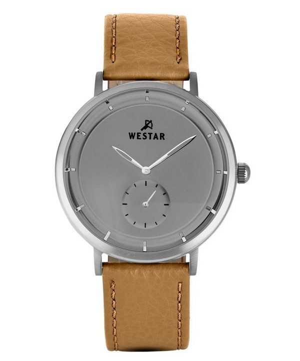 Orologio da uomo 50246STN186 con cinturino in pelle profilo Westar quadrante grigio al quarzo