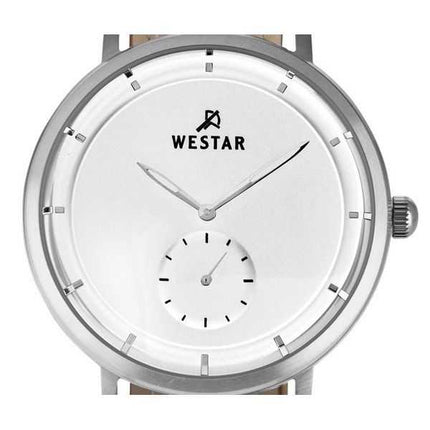 Orologio da uomo 50246STN187 con cinturino in pelle con profilo Westar quadrante argento al quarzo