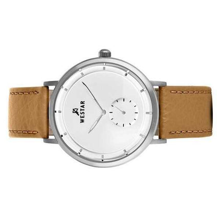 Orologio da uomo 50246STN187 con cinturino in pelle con profilo Westar quadrante argento al quarzo