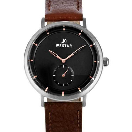 Orologio da uomo con profilo Westar cinturino in pelle quadrante nero al quarzo 50246STN623