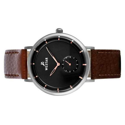 Orologio da uomo con profilo Westar cinturino in pelle quadrante nero al quarzo 50246STN623