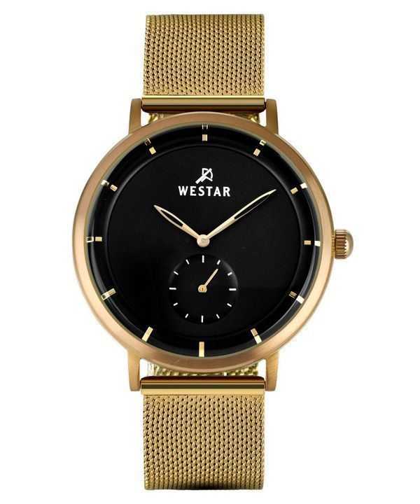 Orologio da uomo Westar Profile tono oro in acciaio inossidabile quadrante nero al quarzo 50247BZZ103
